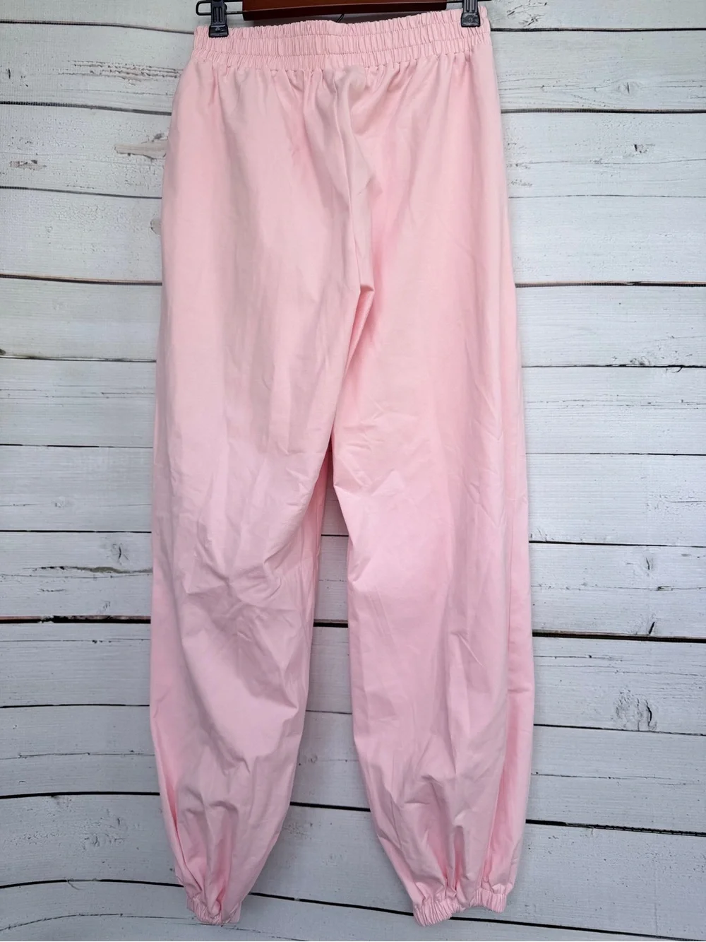 Pink Crossover Cap Sleeve Crop Top & High Waist Balloon Jogger Lounge Set Small